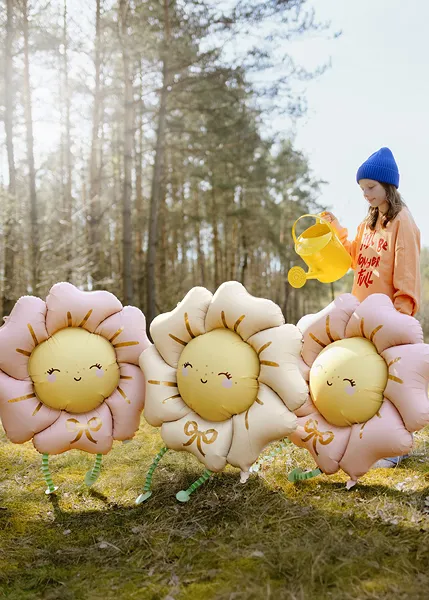 Light Beige Flower Foil Balloon, 31in
