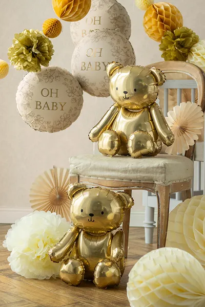 Gold Bear Foil Balloon, 16in