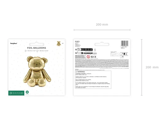 Gold Bear Foil Balloon, 16in