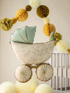 Multicolor Floral Baby Carriage Foil Balloon, 29in