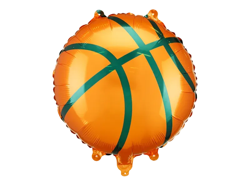 Orange Basket Ball Foil Balloon, 14in