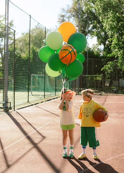 Orange Basket Ball Foil Balloon, 14in