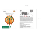 Orange Basket Ball Foil Balloon, 14in