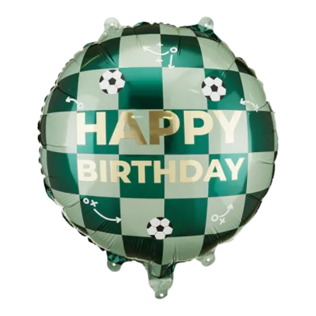 Green Soccer Ball "Happy Birthday" Foil Balloon, 14in