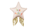 Cream Star with Fringes "Happy Birthday" Foil Balloon, 28in