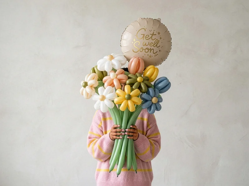 Beige Get Well Soon Foil Balloon, 14in