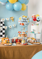 Blue Race Car Happy Birthday Foil Balloon, 14in