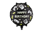Black Gamer Happy Birthday Foil Balloon, 14in