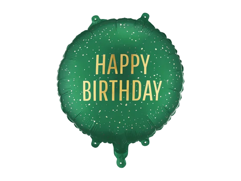 Green and Gold Happy Birthday Foil Balloon, 14in