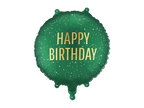 Green and Gold Happy Birthday Foil Balloon, 14in
