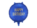 Blue and Gold Happy Birthday Foil Balloon, 14in