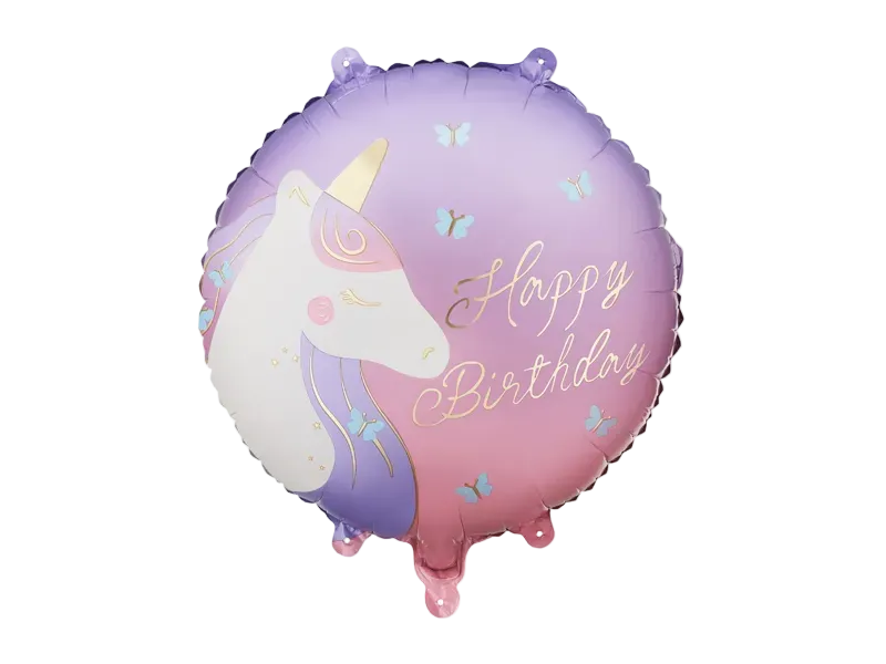 Purple Unicorn Happy Birthday Foil Balloon, 14in
