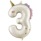 Giant Unicorn Number 3 Foil Balloon, 37in