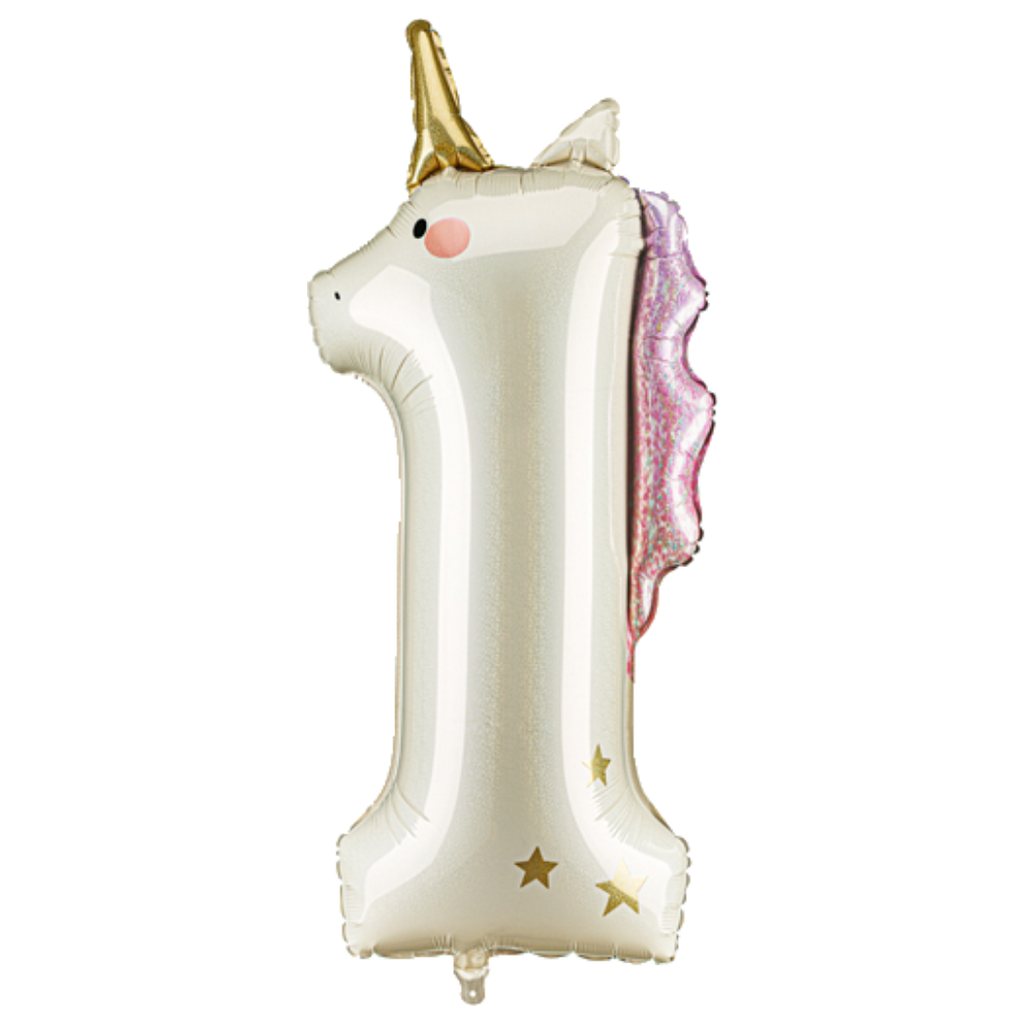 Giant Unicorn Number 1 Foil Balloon, 37in