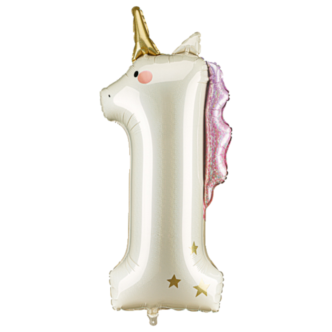 Giant Unicorn Number 1 Foil Balloon, 37in