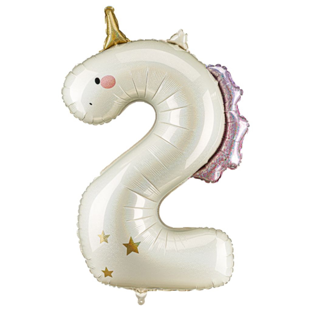 Giant Unicorn Number 2 Foil Balloon, 37in