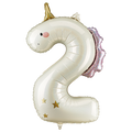 Giant Unicorn Number 2 Foil Balloon, 37in