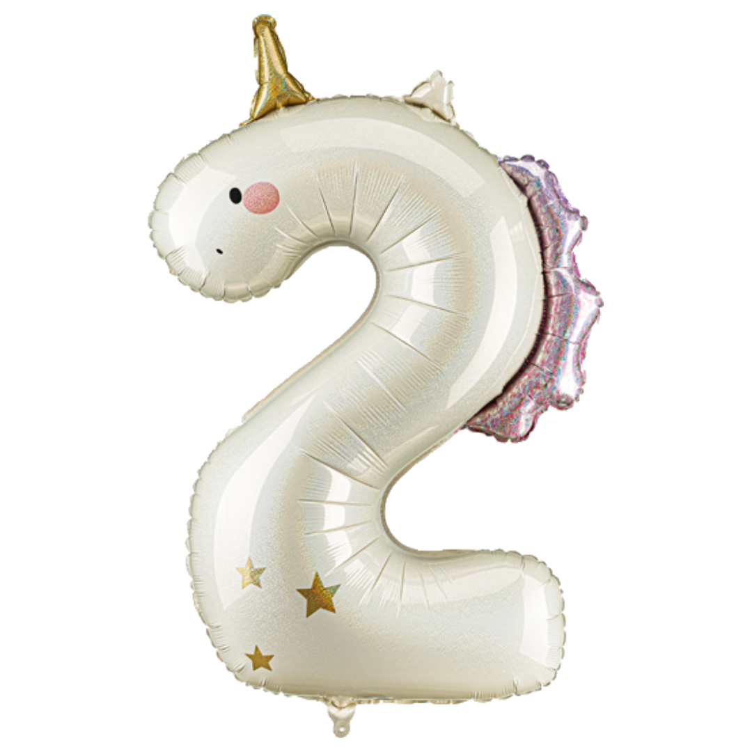 Giant Unicorn Number 2 Foil Balloon, 37in