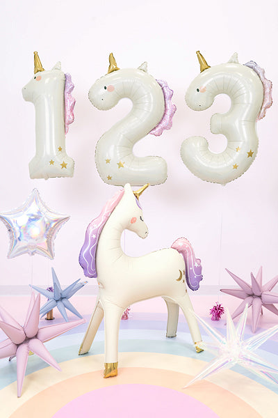Giant Unicorn Number 3 Foil Balloon, 37in