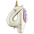 Giant Unicorn Number 4 Foil Balloon, 37in