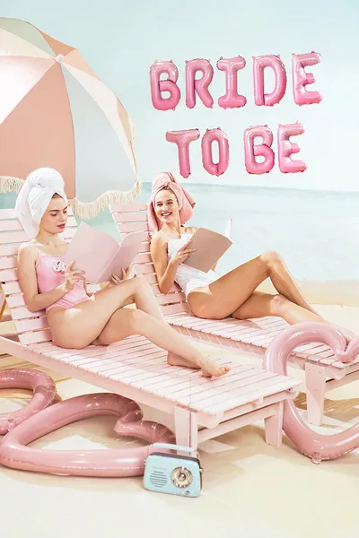 Giant Pink Gradient Bride To Be Letter Foil Balloon, 134in