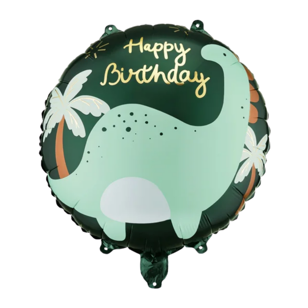 Green Dinosaur Happy Birthday Foil Balloon, 14in
