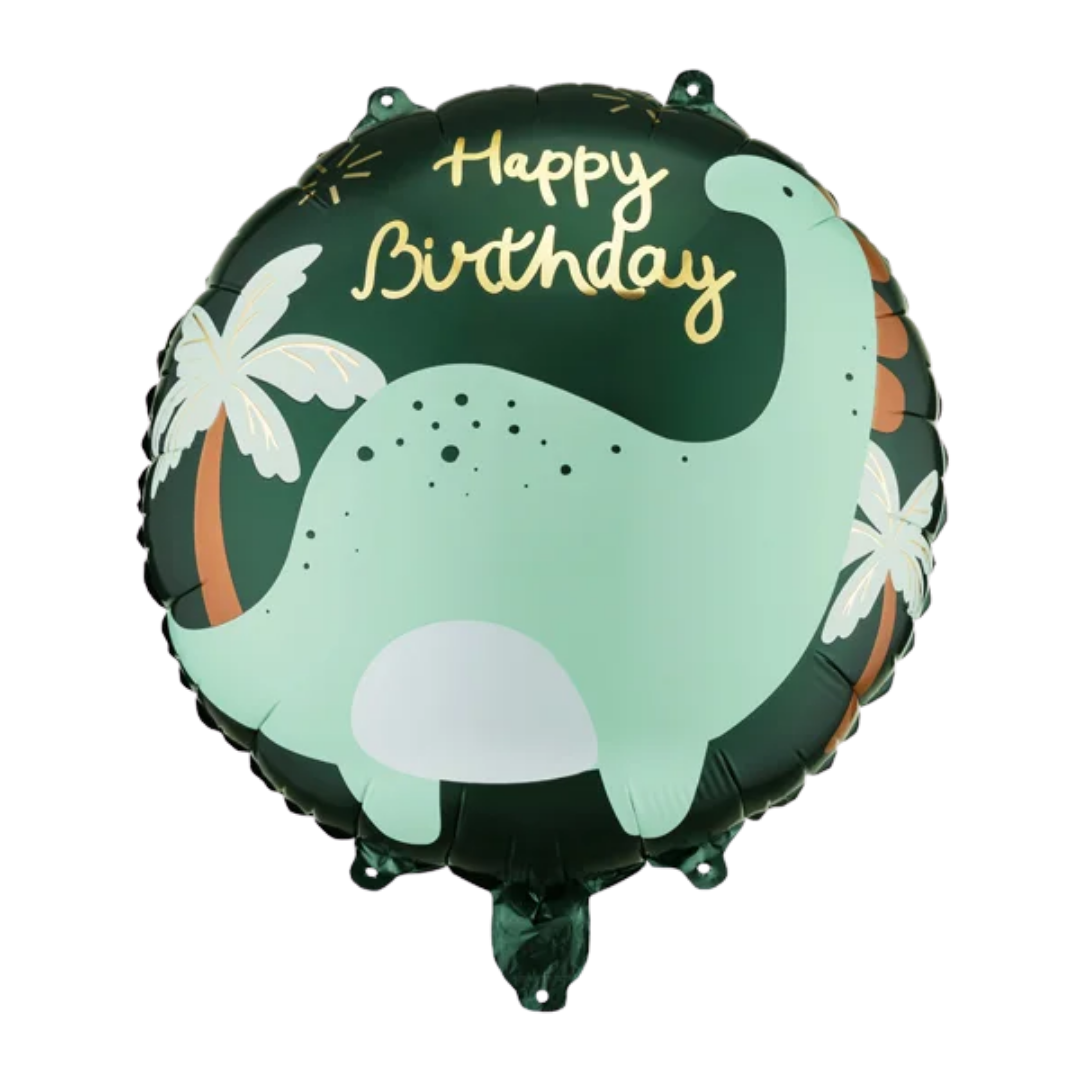 Green Dinosaur Happy Birthday Foil Balloon, 14in