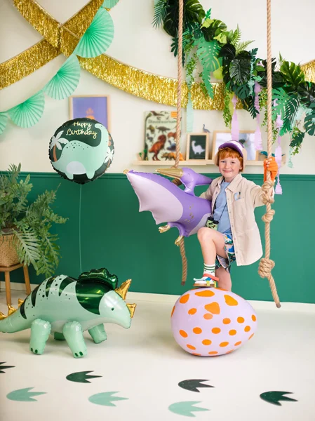 Green Dinosaur Happy Birthday Foil Balloon, 14in