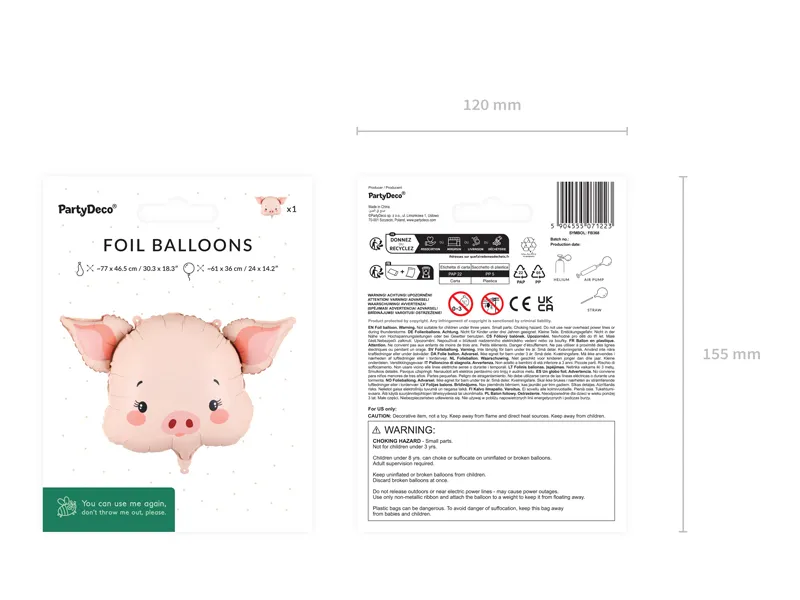 Pig Foil Balloon, 24in