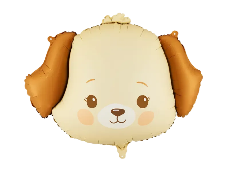 Beige Smiling Dog Foil Balloon, 24in