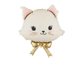 White with Gold Cat Foil Balloon, 24in