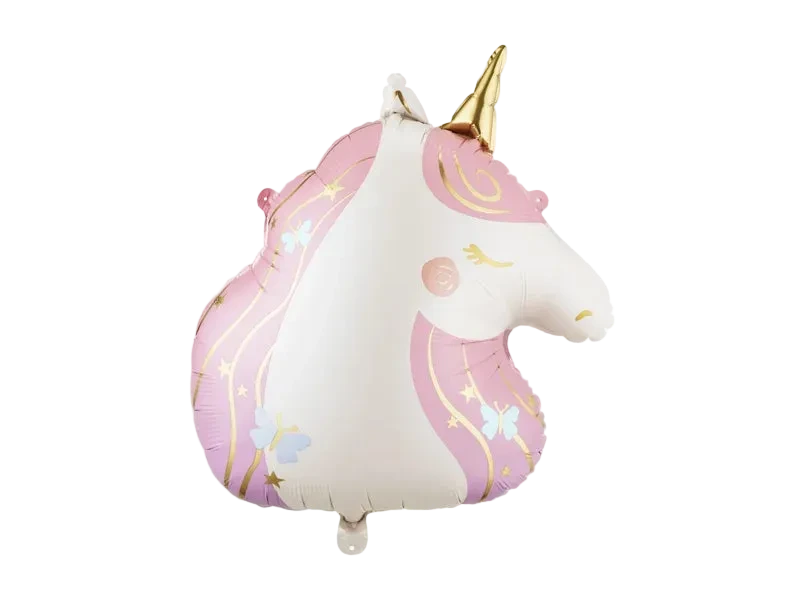 Pink and White Unicorn Foil Balloon, 24in