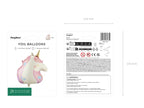 Pink and White Unicorn Foil Balloon, 24in