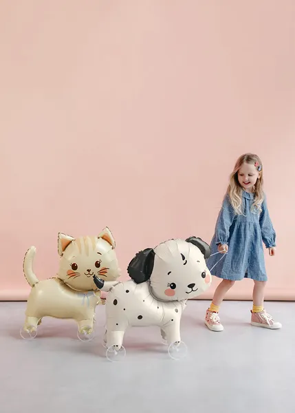 Spotted Dog on Wheels Walking Foil Balloon,  27in