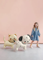 Spotted Dog on Wheels Walking Foil Balloon,  27in