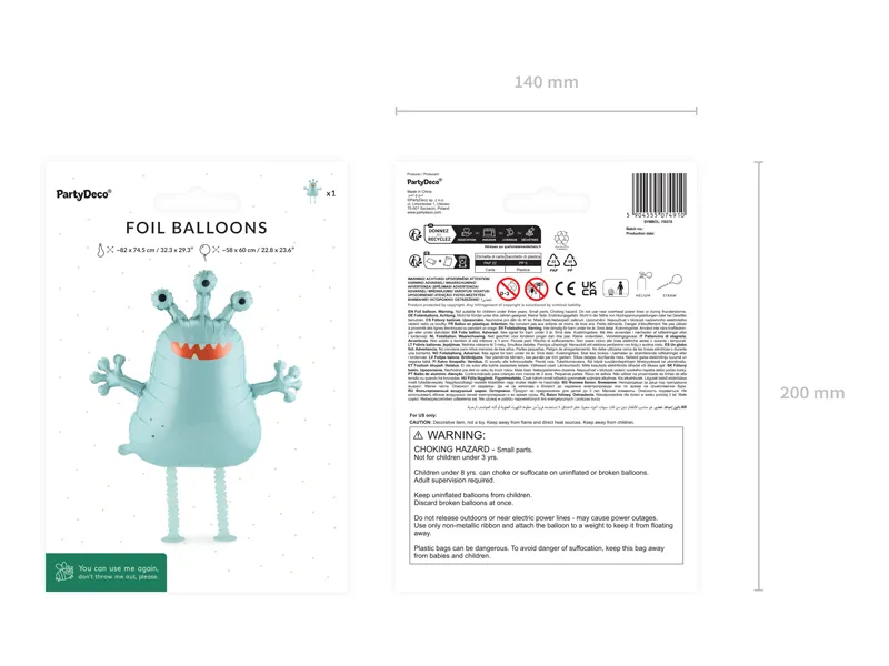 Alien Foil Balloon, 23in