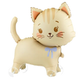 Cream Cat on Wheels Walking Foil Balloon, 25in