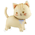 Cream Cat on Wheels Walking Foil Balloon, 25in