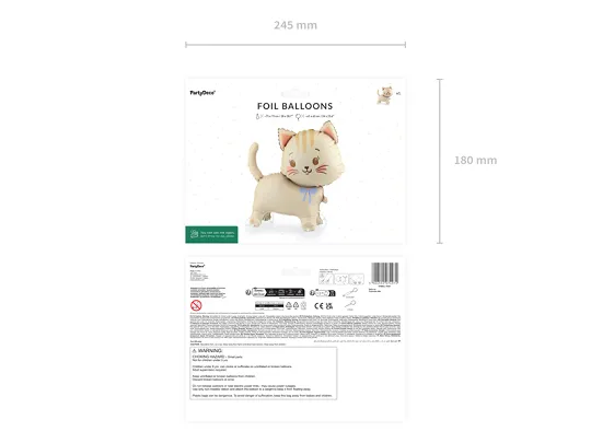 Cream Cat on Wheels Walking Foil Balloon, 25in