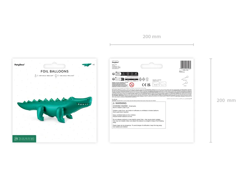 Giant Crocodile Standing Foil Balloon, 49in