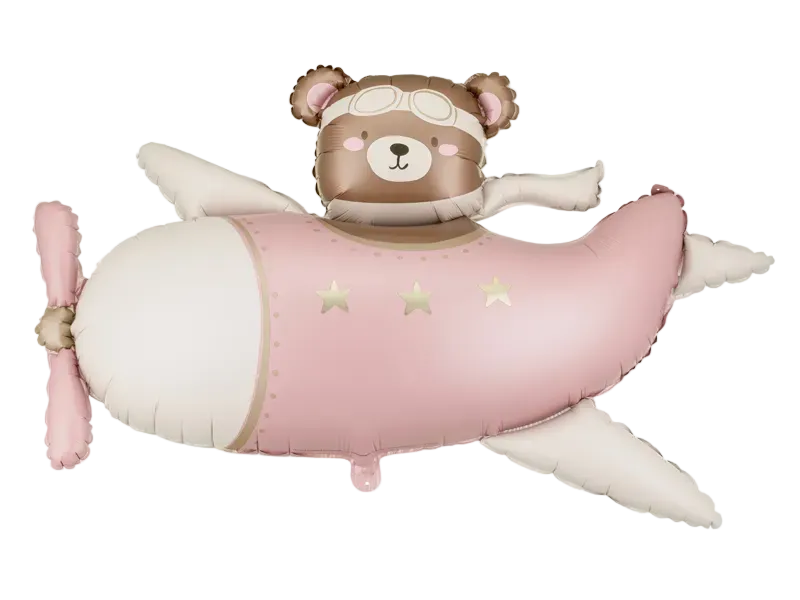 Giant Pink Bear in Airplane Foil Balloon, 37in