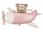 Giant Pink Bear in Airplane Foil Balloon, 37in