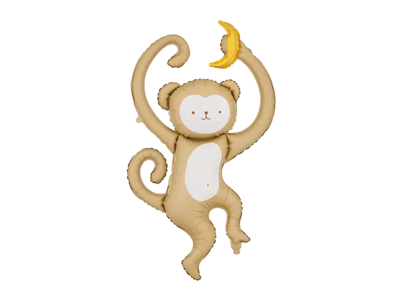 Brown and cream Monkey Foil Balloon, 35in - Giant