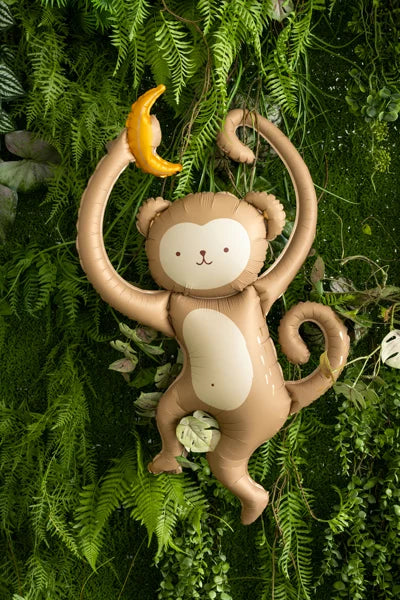 Brown and cream Monkey Foil Balloon, 35in - Giant