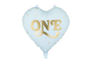Blue One Heart Foil Balloon, 14in