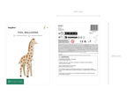 Giant Giraffe Standing Foil Balloon, 44in