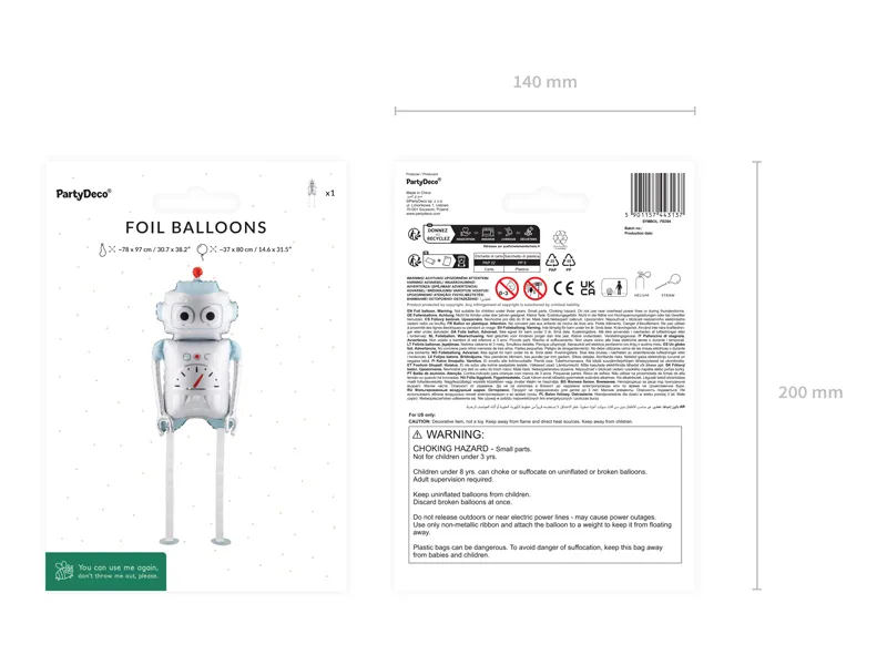 Robot Foil Balloon, 31in