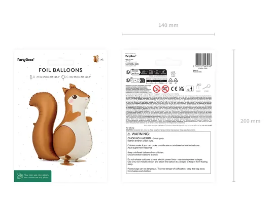 Squirrel  Foil Balloon, 23in
