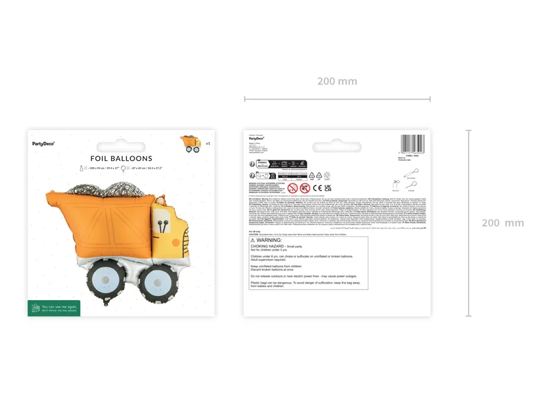 Orange Truck Foil Balloon, 34in