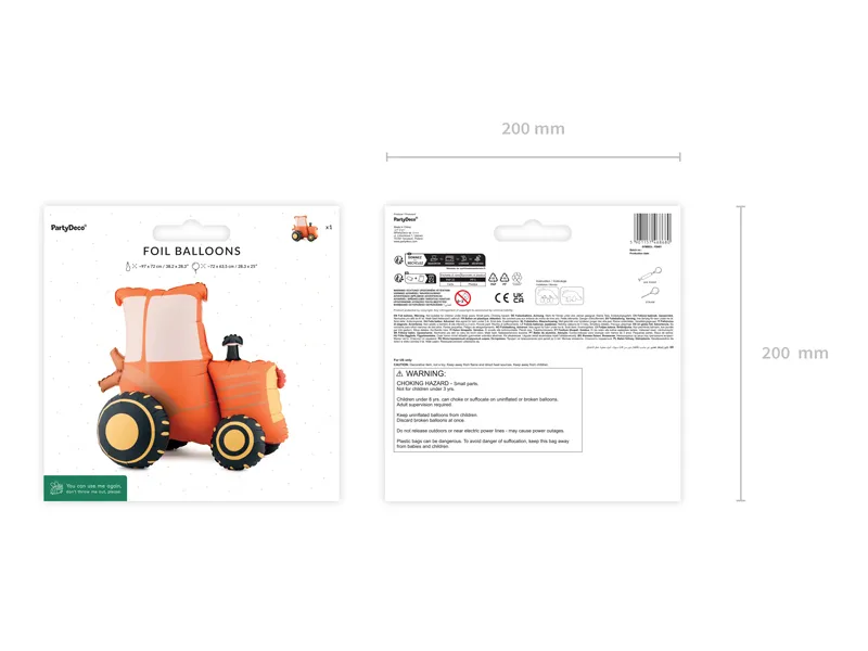 Red Tractor Standing  Foil Balloon, 28in